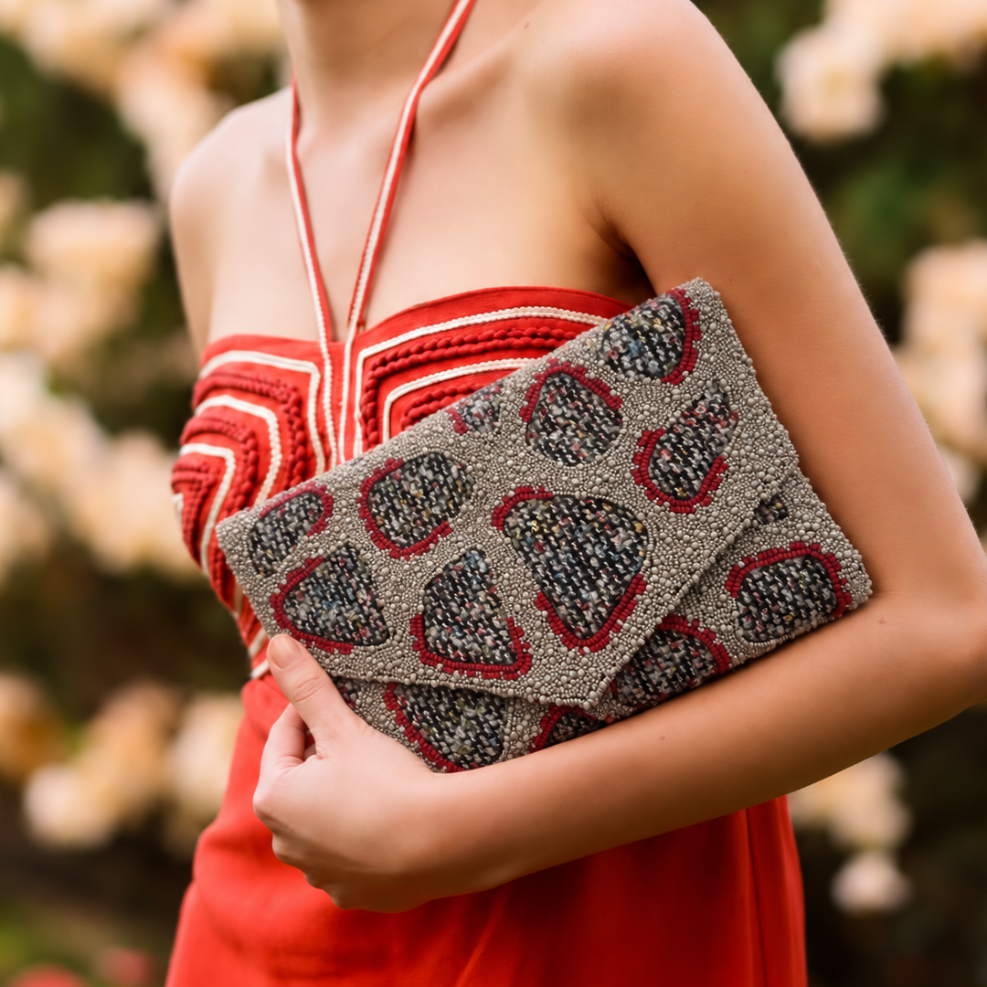 Tessera Ash Bead Clutch