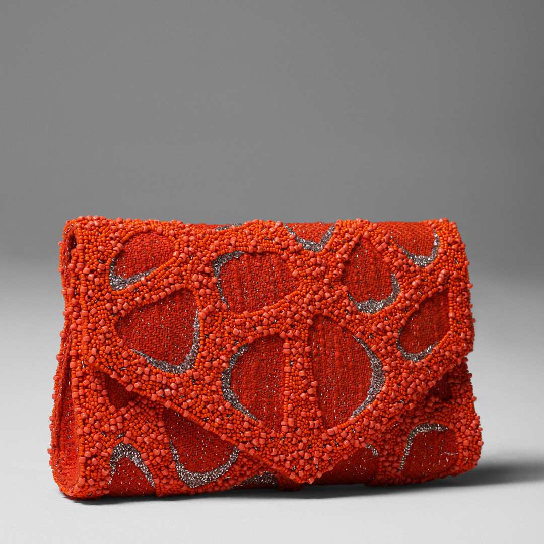 Tessera Coral Bead Clutch
