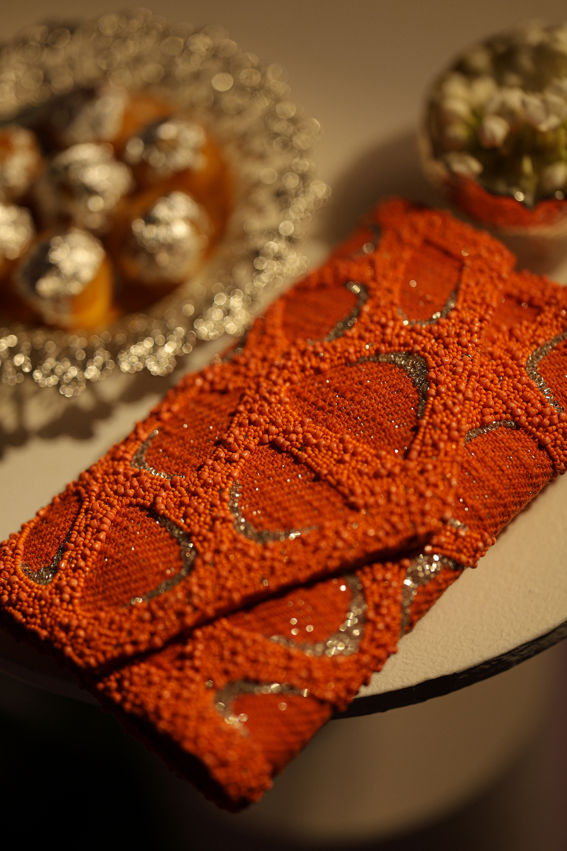 Tessera Coral Bead Clutch