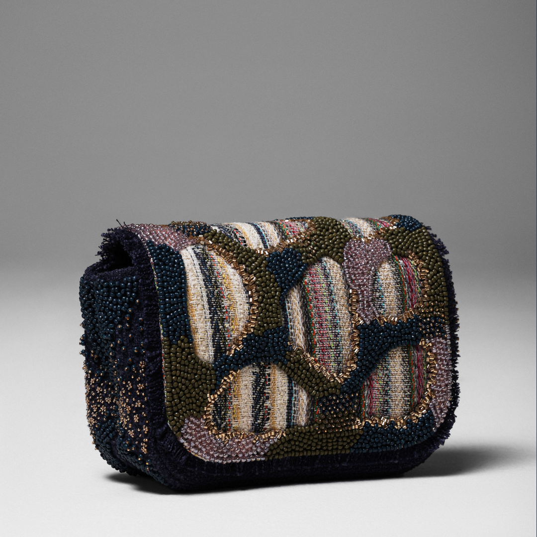 Tessera Midnight Blue Bead Shoulder Bag