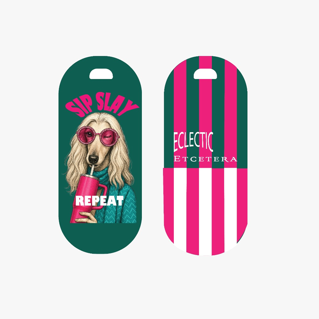Sip. Slay. Repeat. Leather Tag
