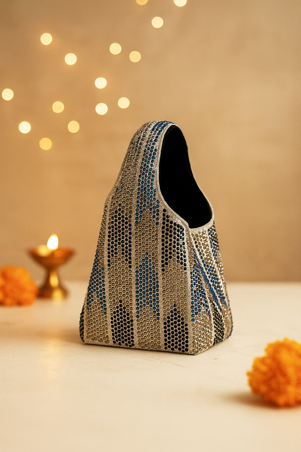 Paris Petite Chevron Party Metallic Bag